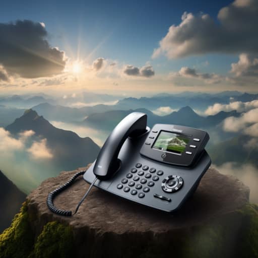 Enterprise VoIP phone for a small business.